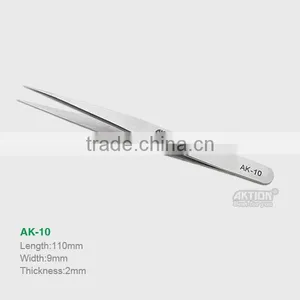 Pointed Straight STAINLESS Tweezers AK-10 for Repair Mobile Phone Jewelry thumbnail-1