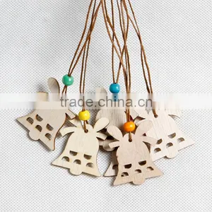 Wholesale Decoration Laser Cut Bell Pendant Wood Craft thumbnail-2