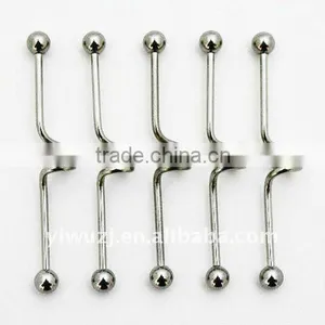 316l Stainless Steel Spiral Industry Tongue Barbells Piercing Jewelry thumbnail-1