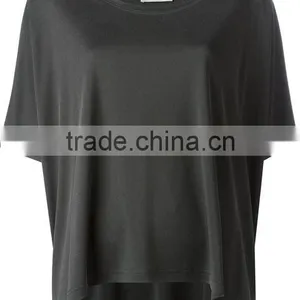 Custom Women Short Sleeve O Neck Oversized T-Shirts for Printing,Oem Summer Clothes Black Loose T-Shirts for Women thumbnail-2