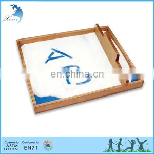 2016 Wholesale Montessori Toy Montessori Wooden Toys Language Wooden Sand Tray thumbnail-1