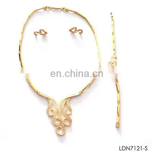 2014 Newest Hot Selling Gold Plating Chandelier Inspired Jewelry Set thumbnail-1