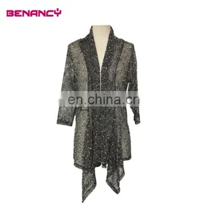 Old Lady Mesh Three Quarter Sleeve Plus Size Cardigan Normal Wear thumbnail-1