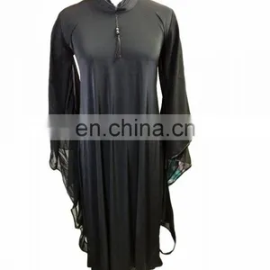 Saudi Arabia Plain Burqa 2017 / Latest Designer Black Strip Islamic Abaya / Plain Lycra Stretchable Burqa (dubai Abaya 2017) thumbnail-1