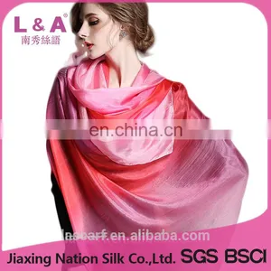 Hand Painted Silk Gradient Color Scarf Shawl thumbnail-1