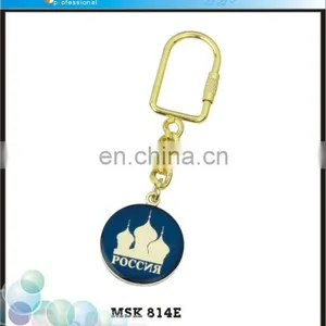Brand Name Logoson Round Shaped Metal Alloy Epoxy Keychain Customized thumbnail-1