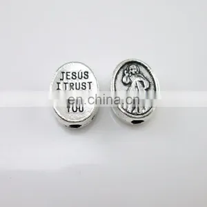 Silver Finish Jesus I Trust In You Divine Mercy Medal Rosary Bead thumbnail-1