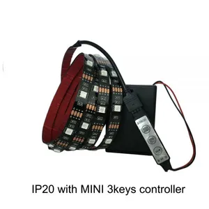 Battery Powered 5050 RGB LED Strip Light RGB 1M , IP20 / IP65 With Mini 3keys RGB Controller / 17Keys RGB Remote Control thumbnail-2