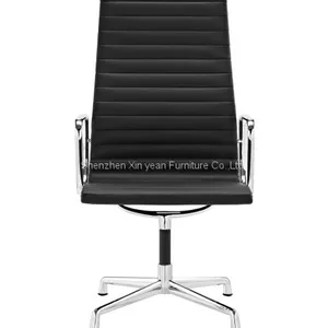 High Back Eames Office Chair With 4 Star Legs Tan Office Chair Computer Table With Chair Office Chairs Without Wheels thumbnail-1