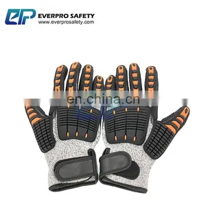 High Quality Anti Cut Level 5 Heavy Duty Nitrile Sandy Coated TPR Vibration Resistant / Anti Impact Gloves thumbnail-2