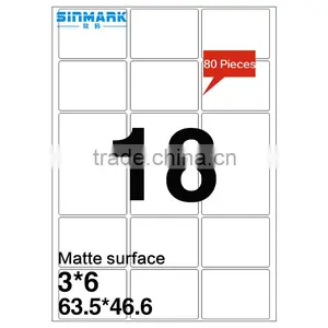 SINMARK Matte Surface 64mm*47mm Waterproof Laser Printer Sticker Paper thumbnail-1
