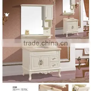 High Glossy Bathroom Cabinet With Elgant Basin and Mirror thumbnail-2