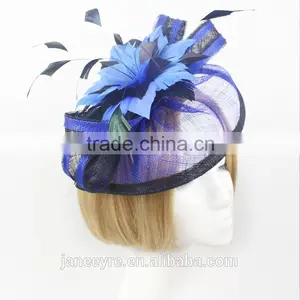2015 New Design Elegant Church/Races Sinamay Fabric Feather Fascinator Hat thumbnail-2
