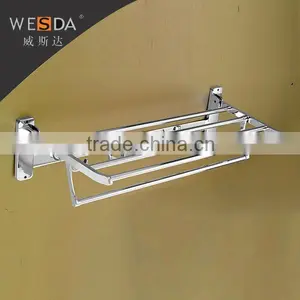 Wesda 90 Degree Rotation Hot Sale Stainless Bathroom Accessories Towel Shelf. 163 thumbnail-4