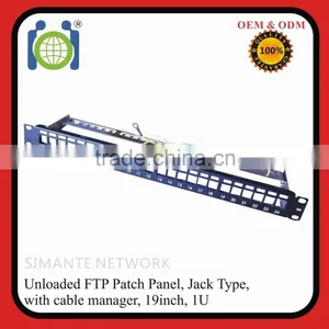 Short Delivery 24 Ports Unloaded Patch Panel FTP Empty With Cable Manager thumbnail-1