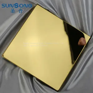 PVD Gold COATED MIRROR STAINLESS STEEL SHEETS Mirror Etching Stainless Steel Sheet thumbnail-2