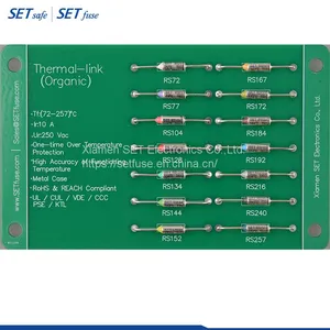 Otco Rt Series (Axial Shape) 15A 16A 250V Non-Resettable Thermal Fuse Cutoff Link Manufacturers With UL CUL VDE PSE Kc CCC thumbnail-2