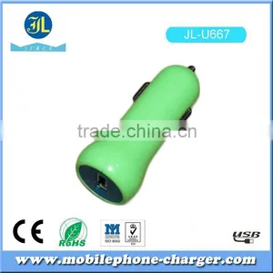 Fluorescence Green Car Charger, USB Port Auto Adapter With Bright Color thumbnail-1