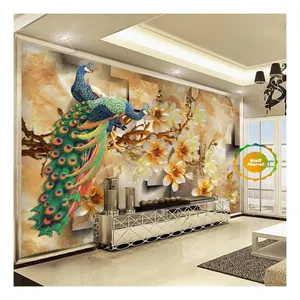 China Designs 3D 5D Silk Cloth Wall Paper Murals, Wholesale High Quality Texture Murals Drop Ship thumbnail-3