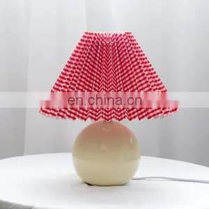 Art Decor Dining Desk Light Fabric European Hotel Living Room Bedside Table Lamps thumbnail-5