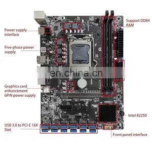 B250C Motherboard Support 12 GPUs LGA1151 DDR4 4 x SATA 12X PCIE GPU Motherboard Graphics Cards RIG Case B250C Cards thumbnail-2