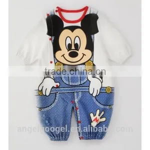 2015 New Factory Wholesale Bulk Cartoon Baby Solid Color Infant Rompers Organic Cotton AG-LA0028 thumbnail-3
