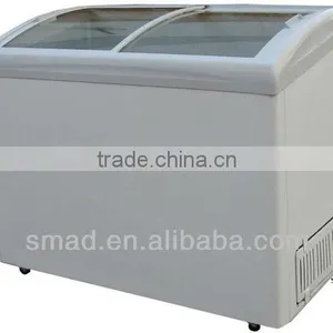 Double Curved Glass Door Ice Cream Chest Freezer thumbnail-1