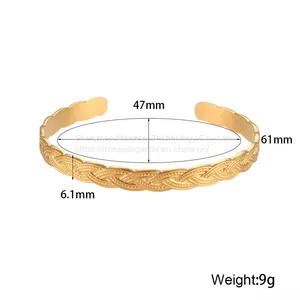 18k Gold Plated Jewelry Heart Arrow Bracelet Bangle Stainless Steel Adjustable Cuff Bracelet For Women thumbnail-3