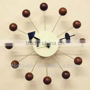 Walnut Ball Clcok Wall Clock thumbnail-2