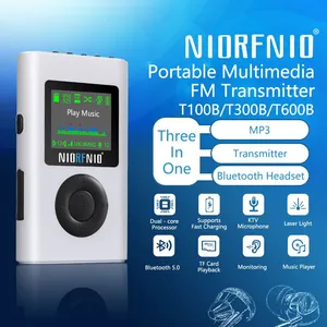 NIORFNIO Portable Multimedia FM Transmitter Held in Hand With the Function of Monitoring a Bluetooth Microphone thumbnail-1