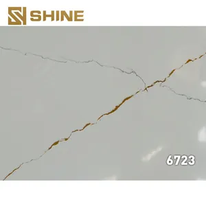 Latest Marble Artificial Quartz Stone Calacatta White Quartz Slab Widely Used thumbnail-5