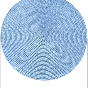 Round Braided Placemats Set of 6, 15'' Heat Resistant Washable Non-Slip Woven Table Mats for Dining Table Kitchen thumbnail-2