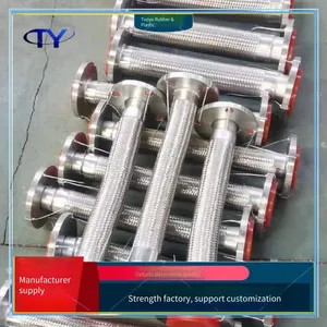 Tetrafluoro Steel Wire Hose, Welded Corrugated Metal Hose, Steel Wire Braided Metal Bellows for Food Use thumbnail-1