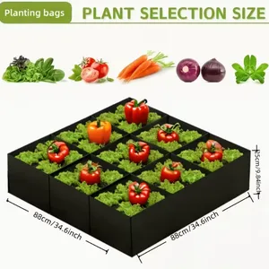 Reinforced Square Grow Bags Thickened Nonwoven Fabric Pots With Handles thumbnail-5