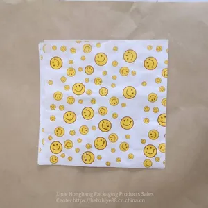 Disposable Smiley Face Oil-proof Paper Bags, Smiley Face Wrapping Paper, Green Leaf Laminated Packaging Paper Bags, Chicken Strips Green Leaf Oil-proof Bags thumbnail-3