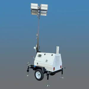 Factory Direct Trailer Mounted Diesel Mobile Lighting Tower Hydraulic Telescopic Light Tower For Construction Site thumbnail-1