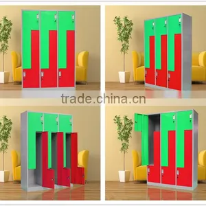 Durable Body L Shape Double Color Metal Workplace Lockers thumbnail-2