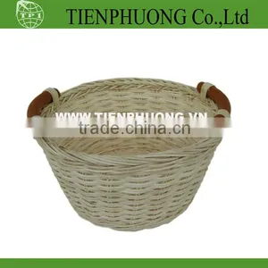Wicker Round Basket With Handle/Rattan Basket thumbnail-1