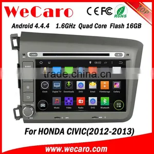 Wecaro Android 4.4.4 Car Gps Navigation Dashboard Placement 8" Usb Aux Interface for Honda Accord Civic BT Gps 3g TV 2012 2013 thumbnail-1