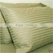 Hotel 100% Cotton Plain White 1cm Stripes Satin Hotel Pillow Case thumbnail-1