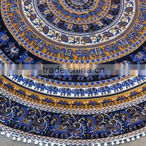 High Quality Round Towel Mandala Beach Tassel Large Round Towels thumbnail-3
