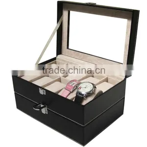 AN563 ANPHY 20 Pcs Leather Flannelette Watch Gift Box Display Case With Cover Stock 25.5*17.5*14 cm thumbnail-3