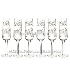 All You Need Set of 6 Glasses, Champagne Glass With Decal Printing thumbnail-1