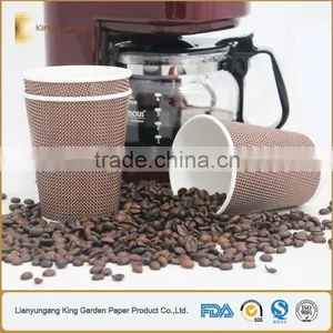Ripple Wall Paper Cup Coffee Cup With ps Lids thumbnail-5