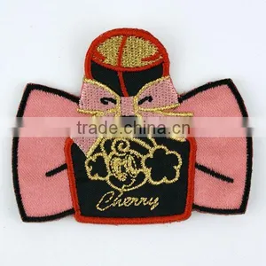 Customized Embroidery Clothing Patch With Gold Thread/High Quality Custom Embroidered Badges thumbnail-1