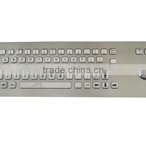 Black Metal Industrial and pc Computer Keyboard With Trackball or Touchscreen thumbnail-2