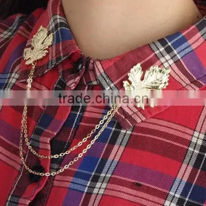 Sweater Clips Maple Leaf Cardigan Clips Collar Clips Gold Sweater Guard Brooch thumbnail-3