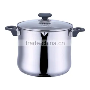 9L Stainless Steel Cooking Soup Pot With Glass Lid thumbnail-1