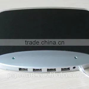 Blue LED Light Mousepad Mouse Pad Mat + 4 Ports USB HUB for PC Laptop Computer thumbnail-6