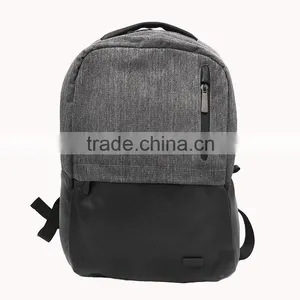 High Quality Custom Design Fabric and PU Leather Office Backpack Bag thumbnail-5